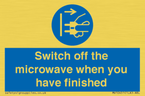 Switch off the microwave when you have finished